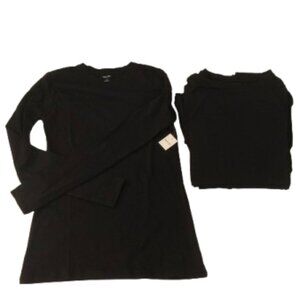 NWT Ardene 10-pack bundle of black cotton crew neck long sleeve shirts - Size S